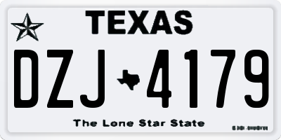 TX license plate DZJ4179