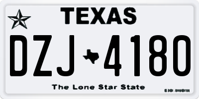 TX license plate DZJ4180