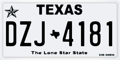 TX license plate DZJ4181