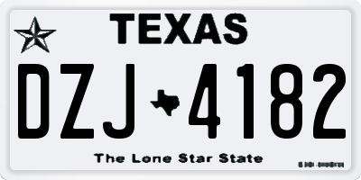 TX license plate DZJ4182