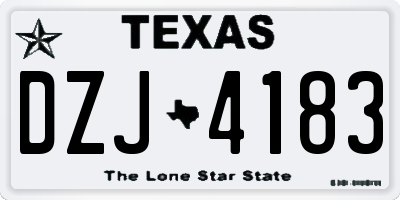 TX license plate DZJ4183