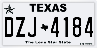 TX license plate DZJ4184