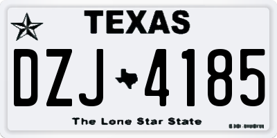 TX license plate DZJ4185