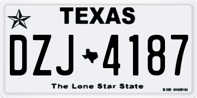 TX license plate DZJ4187