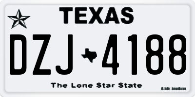TX license plate DZJ4188
