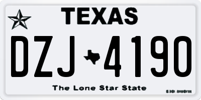 TX license plate DZJ4190