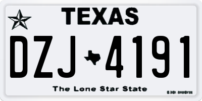 TX license plate DZJ4191
