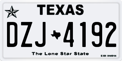 TX license plate DZJ4192