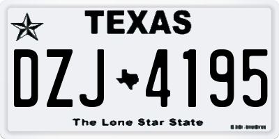TX license plate DZJ4195