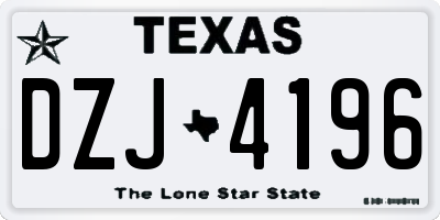 TX license plate DZJ4196