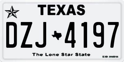 TX license plate DZJ4197