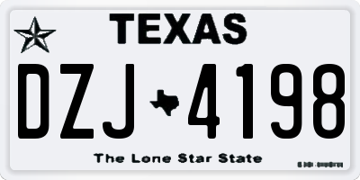TX license plate DZJ4198