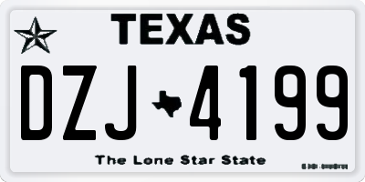 TX license plate DZJ4199