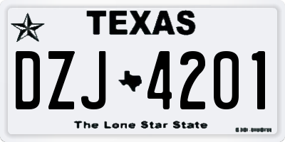 TX license plate DZJ4201