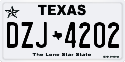 TX license plate DZJ4202