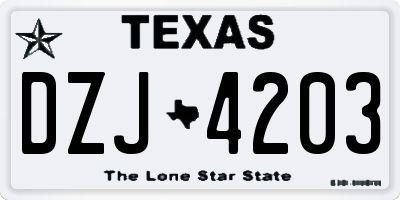 TX license plate DZJ4203