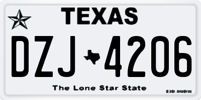 TX license plate DZJ4206