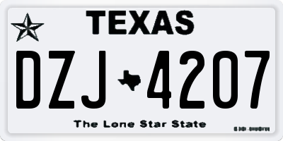 TX license plate DZJ4207