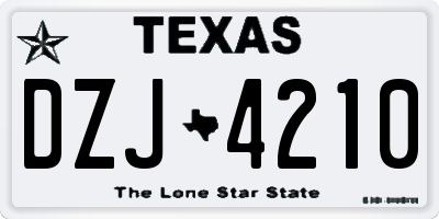 TX license plate DZJ4210