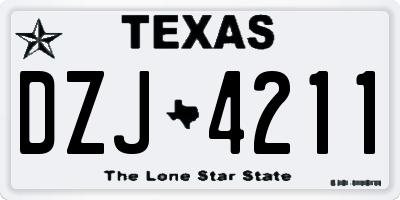 TX license plate DZJ4211