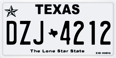 TX license plate DZJ4212