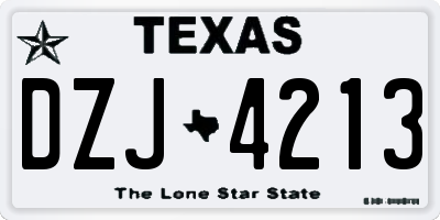 TX license plate DZJ4213