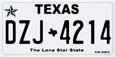 TX license plate DZJ4214