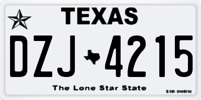 TX license plate DZJ4215