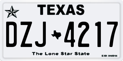 TX license plate DZJ4217