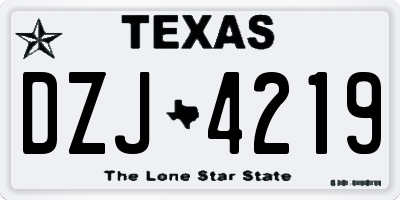 TX license plate DZJ4219