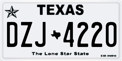 TX license plate DZJ4220