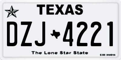 TX license plate DZJ4221