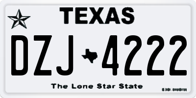 TX license plate DZJ4222