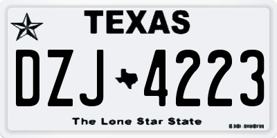 TX license plate DZJ4223