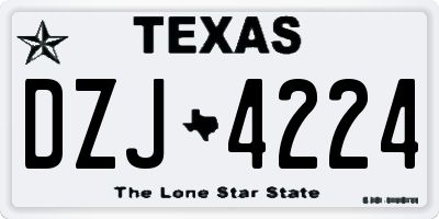 TX license plate DZJ4224