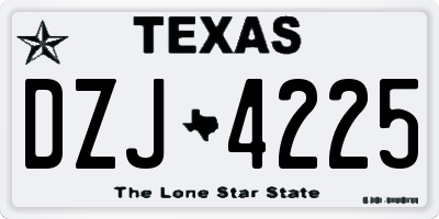 TX license plate DZJ4225