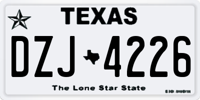 TX license plate DZJ4226