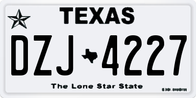 TX license plate DZJ4227
