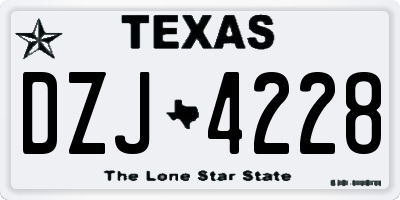 TX license plate DZJ4228