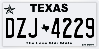 TX license plate DZJ4229