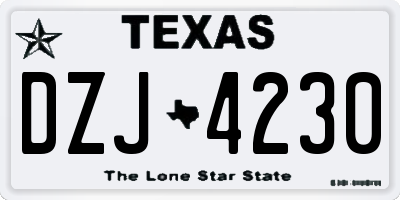 TX license plate DZJ4230