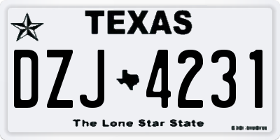 TX license plate DZJ4231