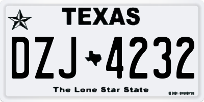 TX license plate DZJ4232