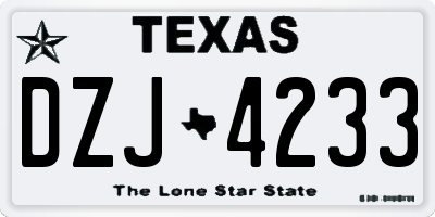 TX license plate DZJ4233