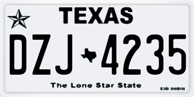 TX license plate DZJ4235