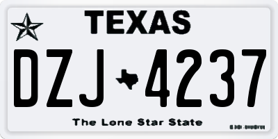 TX license plate DZJ4237