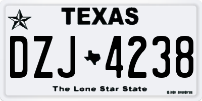TX license plate DZJ4238