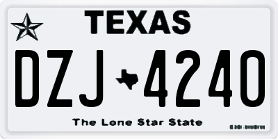 TX license plate DZJ4240