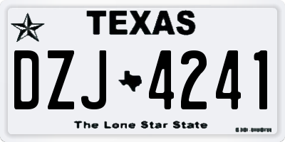 TX license plate DZJ4241