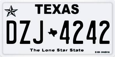 TX license plate DZJ4242